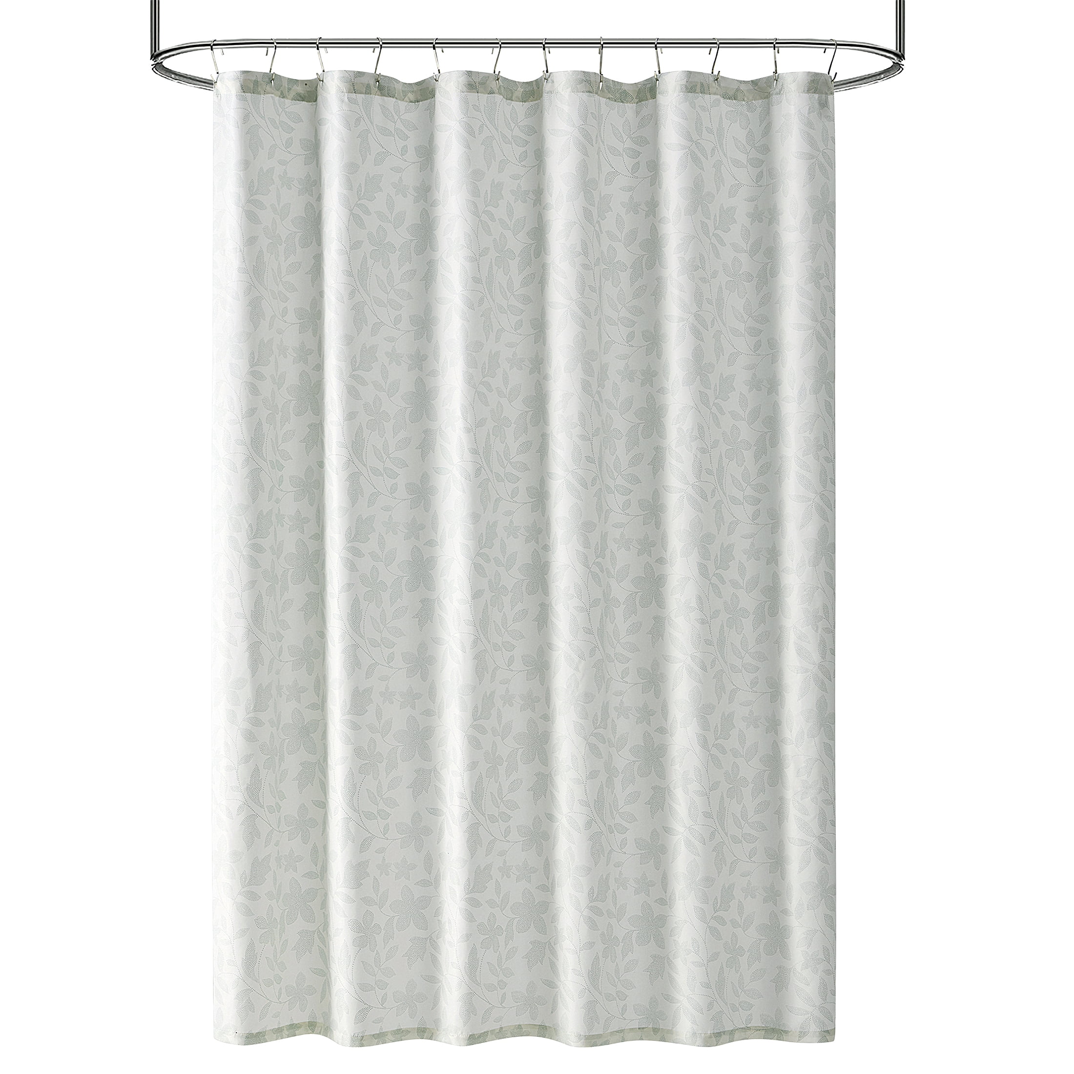 Mainstays 15-Piece Green Leaves Bathroom Set – Nature-Inspired Shower Curtain, Bath Rugs & Hooks, Washable Polyester