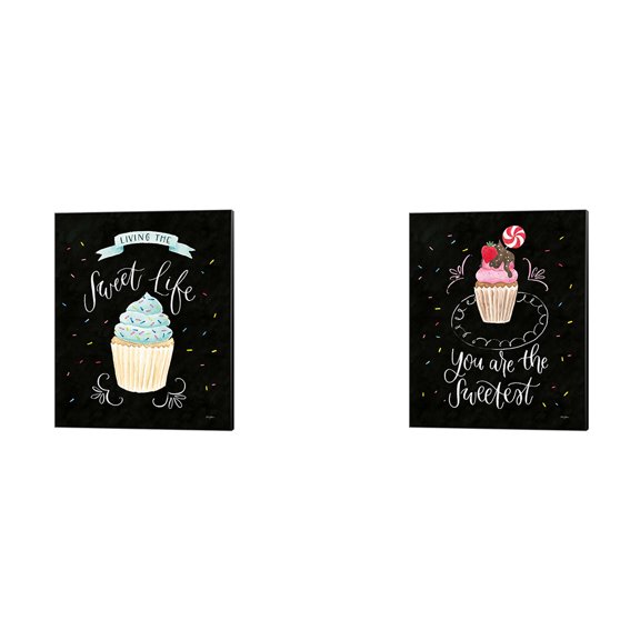 Great Art Now Sweet Life Dark A by Jenaya Jackson 2 Piece Canvas Art Set Each 12"W x 15"H