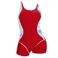 thumbnail image 4 of Lejafay Women's One Piece Swimsuits Boyleg Shorts Unitard Swimming Surfing Costume Sleeveless Red M, 4 of 5