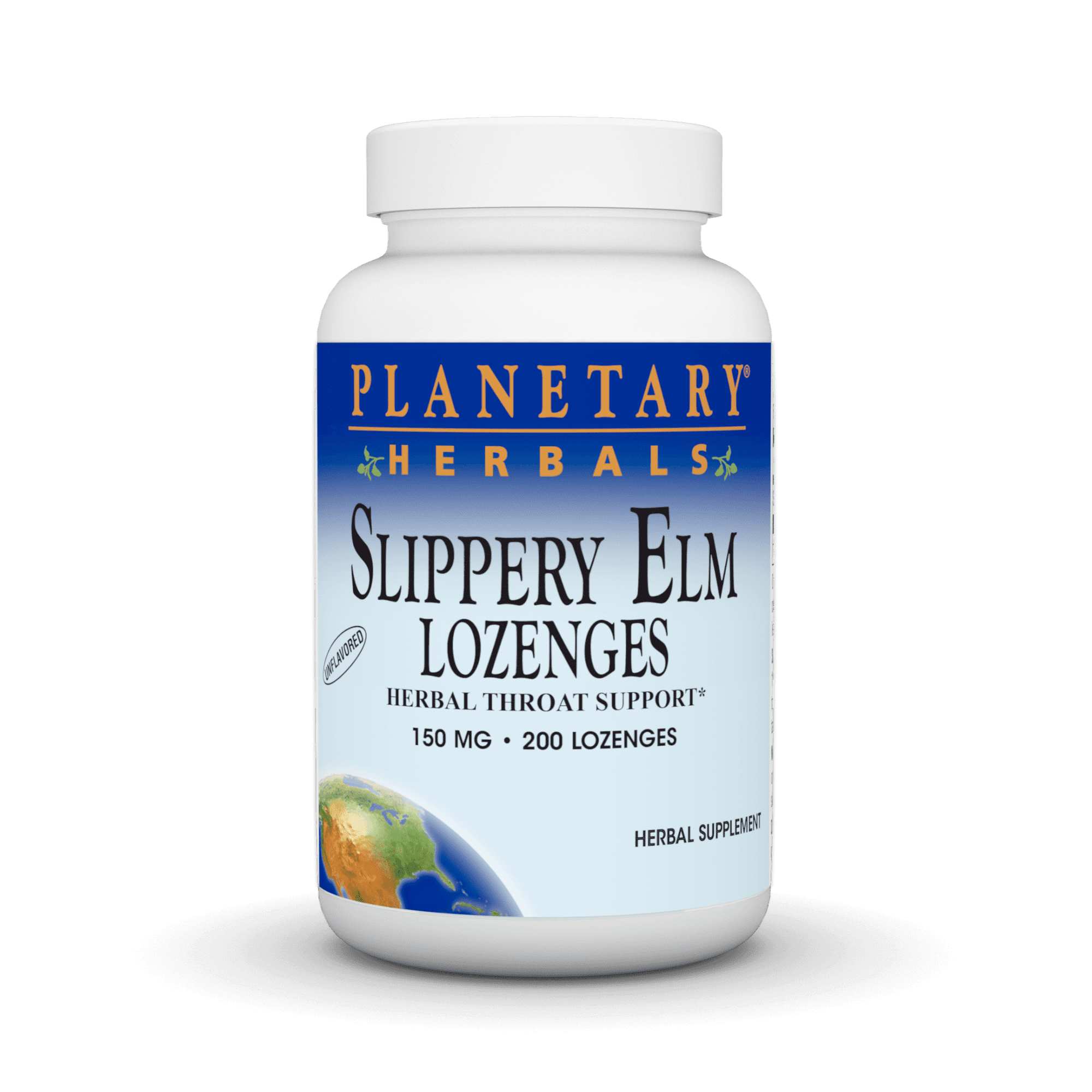 Planetary Herbals Slippery Elm Lozenges, Unflavored, 200 Count