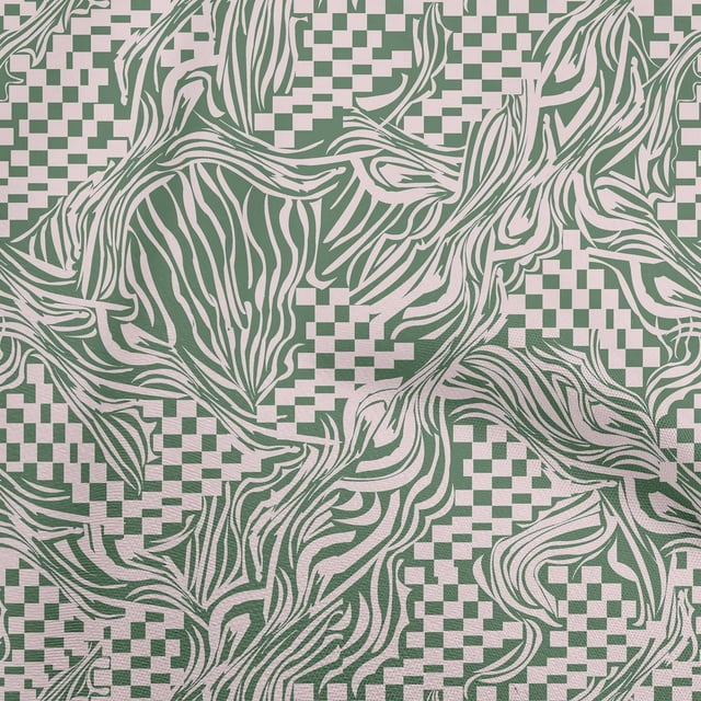oneOone Polyester Spandex Tissu Vert Abstractions Fournitures de Courtepointe Imprimé Tissu de Couture au Yard 56 Pouces de Large