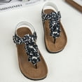 thumbnail image 2 of TAIAOJING Toddler Summer Girls Large Sized Casual Open Toe Floral On Cork Lightweight Beach Sandals Flip Flops Cozy 5.5-6Y, 2 of 5