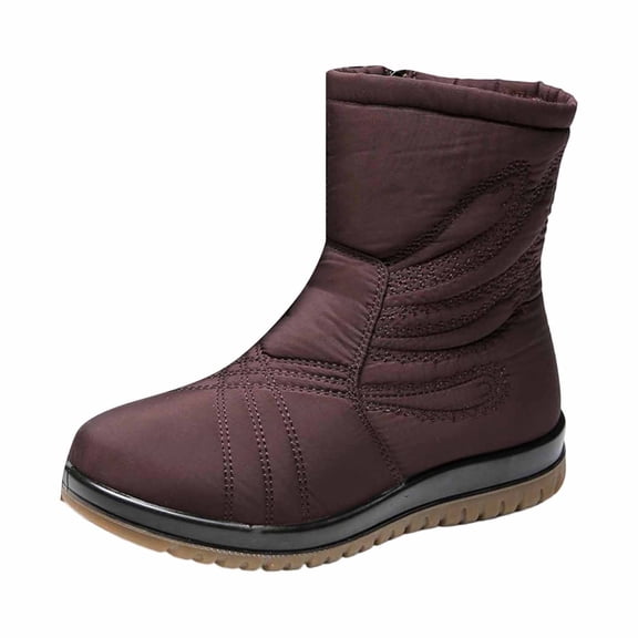 Snow Boots for Women,Women Insulated Boots for Extreme Cold Weather Winter Traction Outdoor Warm Thermal Footwear,Winter Boots for Women,Brown,7.5