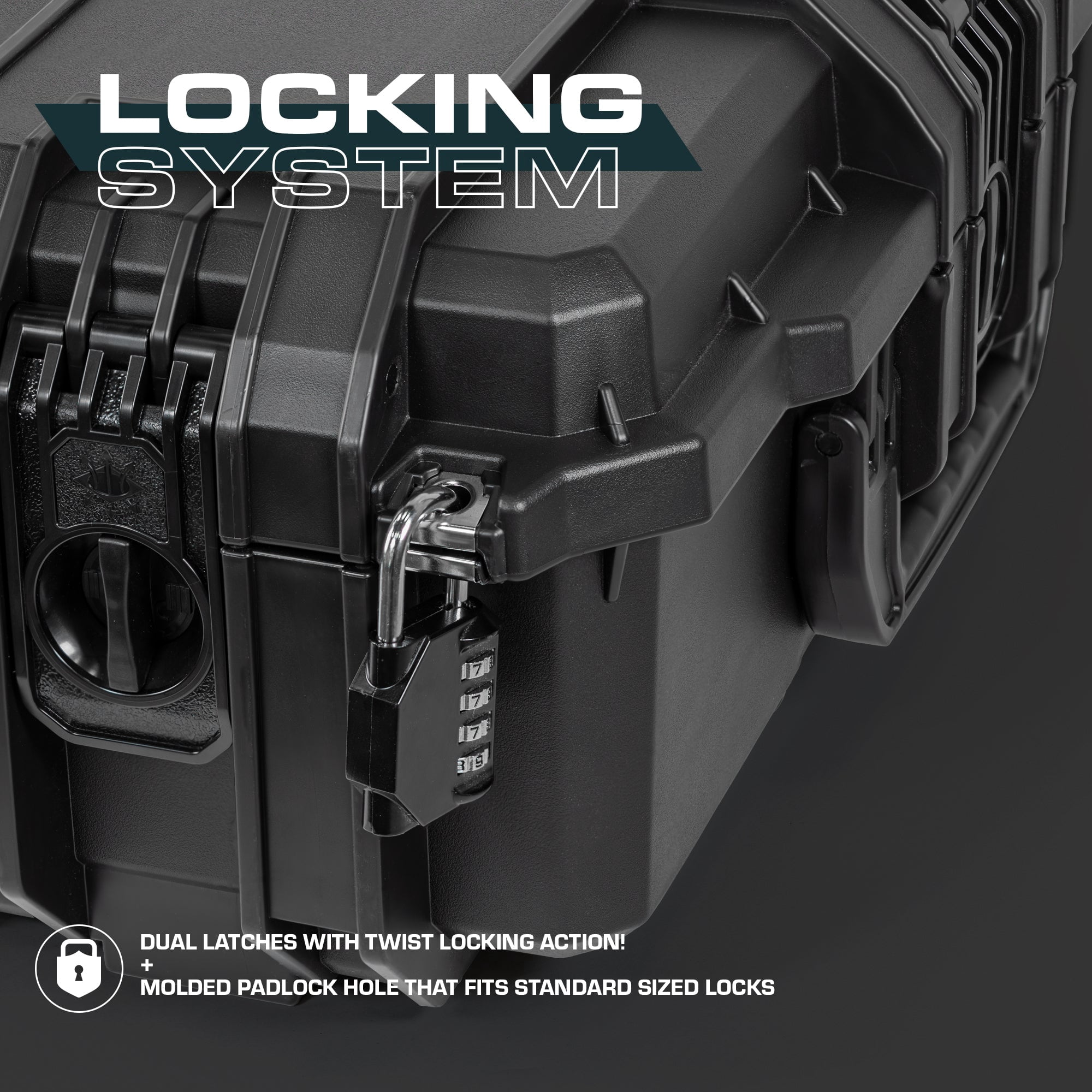 Seahorse SE1231FML,BK 31.9 x 21.1 x 9.1 in. Protective Case with Foam & Metal Locking Latches, Black