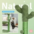 thumbnail image 5 of PAWZ Road 33" Cactus Cat Scratching Post Large Cat Scratcher with Big Hammock for Indoor Pet Green, 5 of 12