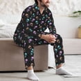 thumbnail image 7 of Fotbe purple cyan brown Skull Pattern Long Sleeve Pajama Set for Men,Sleepwear Set,2-piece Loungewear Set,Soft PJs Comfy Nightwear with Pockets-X-Large, 7 of 7