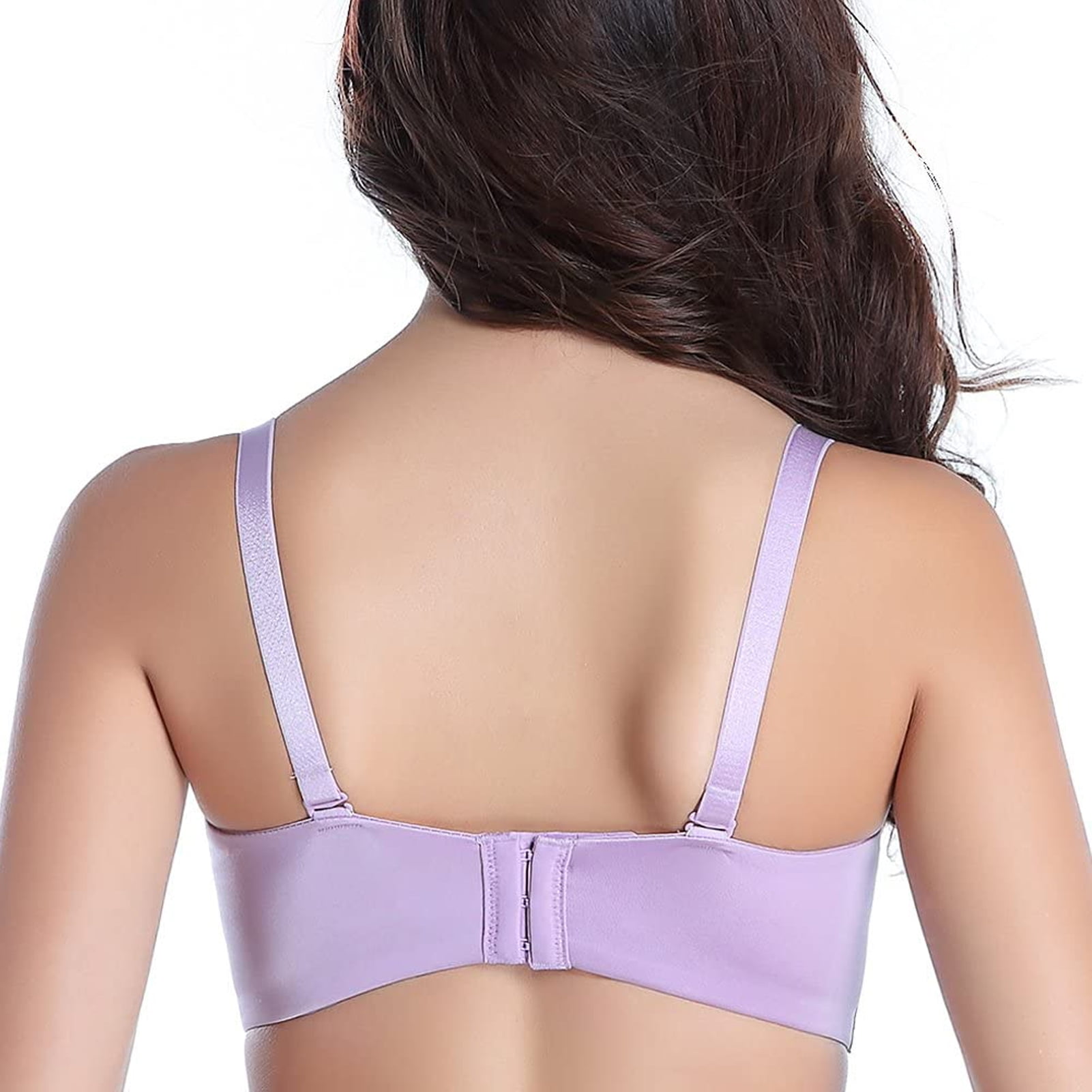 FallSweet Wireless Bra for Women Front Close Lace, 36C, Lavender