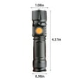 thumbnail image 3 of Flashlight Portable LED Light USB Rechargeable Aluminum Alloy Strong Light with 18650 Battery 3 Modes for Outdoor Camping Black, 3 of 8
