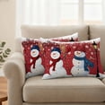 thumbnail image 2 of Merry Christmas Outdoor Waterproof Pillow Covers, Xmas Snowman Snowflake Winter Holiday Decorative Rectangle Throw Pillowcase Sofa Cushion Sham for Patio/Couch/Chair, 20"x12" 2 Pack, 2 of 8
