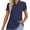 Navy, variant on Women's Fashion Solid Color Casual Tie Neck Ruffled Short Sleeve Waist Chiffon Blouse Short Women Athletic Top T Shirt Women Summer Womens Turtleneck Long Sleeve Tops Womens Long Sleeve