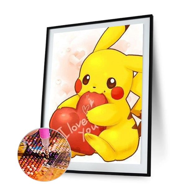 Cuadros Decorativos DIY diamante pintura DIY Pikachu Full Round Drill Rhinestone Kit (FH515) Tmvgtek embutido en tela