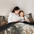 thumbnail image 4 of Castle Fairy Rustic Woodland Spotted Deer Full Size Comforter Sets 3-Piece for Teens,Natural Forest Bird Bedding Comforter Set,Brown Green,Black Reversible,1 Comforter and 2 Pillowcases, 4 of 6