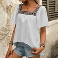 thumbnail image 6 of Endives Women's Boho Short Butterfly Sleeve Top Square Neck Top, 6 of 6