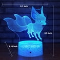 thumbnail image 4 of Luz nocturna 3D Sailing para niños Zorro 16 colores con control remoto regalos de cumpleaños Navidad, 4 of 5