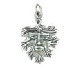 thumbnail image 1 of Sterling Silver 30" Unisex 1.5mm Box Chain Green Man Leaf Pendant Necklace, 1 of 2