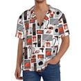 thumbnail image 3 of Vsdgher Modern Life Print Men's Wrinkle Free Untucked Cuban Shirt Business Casual Button Down Shirts Short Sleeve Shirt, 3 of 7