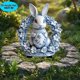 thumbnail image 5 of Decoración de escenas al aire libre, decoración del hogar, decoración de habitaciones, decoración de paredes. Inserción de suelo de acrílico 2D de porcelana azul y blanca de Pascua., 5 of 9