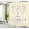 thumbnail image 4 of Ambesonne Adventure Shower Curtain, Calligraphic Words Antler, 69"Wx75"L, Cream Almond, 4 of 4