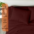 thumbnail image 3 of 1000 Thread Count, 100% Giza Egyptian Cotton Bedding Set, 4-PC Sheets Set, 22 Inch Deep Pocket of Fitted Sheet, Soft Sateen Weave Breathable - Wine, Full-XL, 3 of 7