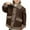 Brown, variant on CYRBOKO Boys Faux Leather Jackets, Long Sleeve Fleece Lined Full Zip Thermal Winter Outerwear Brown Size 7-8 T