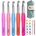 thumbnail image 4 of Size 6.5mm 7.0mm 8.0mm 9.0mm 10.0mm Crochet Hooks Set Ergonomic Grip Soft Handles Aluminum Crochet Hook Size K L M N/P in Case, 4 of 5