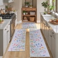 thumbnail image 2 of Findosom Floral Non-Slip Kitchen Rugs Set of 3,Washable Kitchen Mat Farmhouse Kitchen Floor Mats Runner for Home Sink Entrance Laundry Hallway,20"x32"+20"x47"+20"x59" Gray, 2 of 8