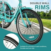 24/26'' Adult Tricycles for Women, Men with Big Basket, 7 Speed 3 Wheel Bikes for Adults, Low-Step Through Frame Tricycle for Adults Seniors, Stable and Safe