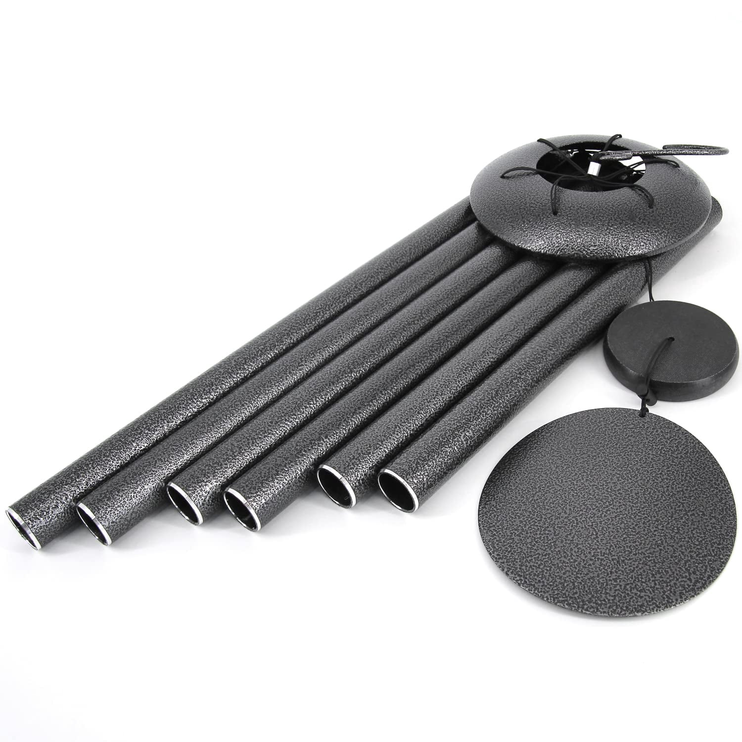 Wind Chimes Outdoor Deep Tone 45-inch Memorial Large With 6 Heavy Tubes Windchimes For Garden Hanging Decor Sympathy Gifts Black Grey