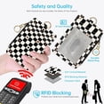 thumbnail image 2 of Black and White Checkered 2-in-1 ID Badge Holder & Lanyard Wallet for Teachers,Nurse,Professionals-Cute Zippered  Pouch,Removable Wristlet &  Lanyard,5 Card Slots Stylish Work Essential, 2 of 6