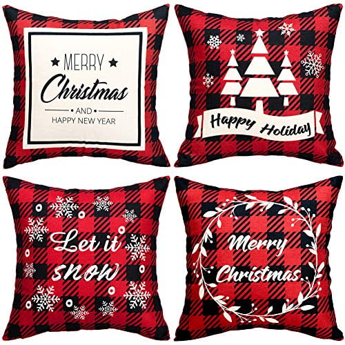 red christmas pillow covers