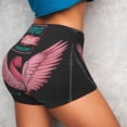 thumbnail image 5 of Athletic Shorts for Women, Ribbon With Angel Wings Seam Womens Shorts High Waisted Sport Running Workout Gym, 5 of 8