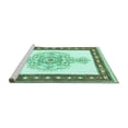 thumbnail image 2 of Ahgly Company Machine Washable Indoor Square Persian Turquoise Blue Traditional Area Rugs, 4' Square, 2 of 4