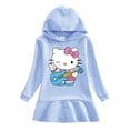 thumbnail image 4 of Hello Kitty lindo dibujo animado impreso bebé vestido con volantes traje de niños Sudadera con capucha de algodón puro vestido de suéter falda Casual para niñas y niños, 4 of 5