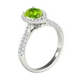 thumbnail image 3 of Mauli Jewels Rings for Women 1.55 Carat Diamond and Pear Shaped Peridot Ring 4-prong 10K White Gold, 3 of 7