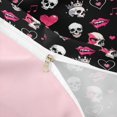 thumbnail image 3 of Homewish Halloween Skull Skeleton Twin Duvet Cover for Girls, Love Heart Lips Twin Bedding, Black Hot Pink White, Pink Reversible 2pcs, 1 Duvet Cover and 1 Pillowcase, 3 of 5