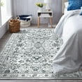 thumbnail image 5 of MJIAexp 3'x5' Moroccan Bedroom Rug Washable Vintage Boho Area Rug Non-Slip Accent Throw Rug Stain Resistant Floor Carpet for Kitchen Entryway Bathroom Living Room Office Floral Gray, 5 of 9
