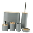 thumbnail image 3 of 6x accesorios de baño cubo de basura regalo de inauguración de la casa elegante y práctico soporte para cepillo de dientes taza de enjuague bucal para Gris, 3 of 9