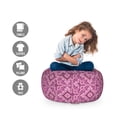 thumbnail image 2 of Ethnic Storage Toy Bag Chair, Illusional Traditional Swirly Middle Eastern Pattern Retro Ornaments, Stuffed Animal Organizer Washable Bag, Small Size, Pale Fuchsia Dark Brown, by Ambesonne, 2 of 3