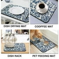 thumbnail image 4 of Upgrade Kitchen Extra Large 19.5x12in Coffee Drying Mat Ultra Absorbent Diatom Mud, Decorative Pattern, Perfect for Dish Draining, Coffee Mat Reusable & Washable, 4 of 7