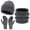 Black, variant on FZ FANTASTIC ZONE Womens Winter Beanie Hats Scarf Touchscreen Gloves Set Warm Knit Skull Caps Neck Warmer for Women Men