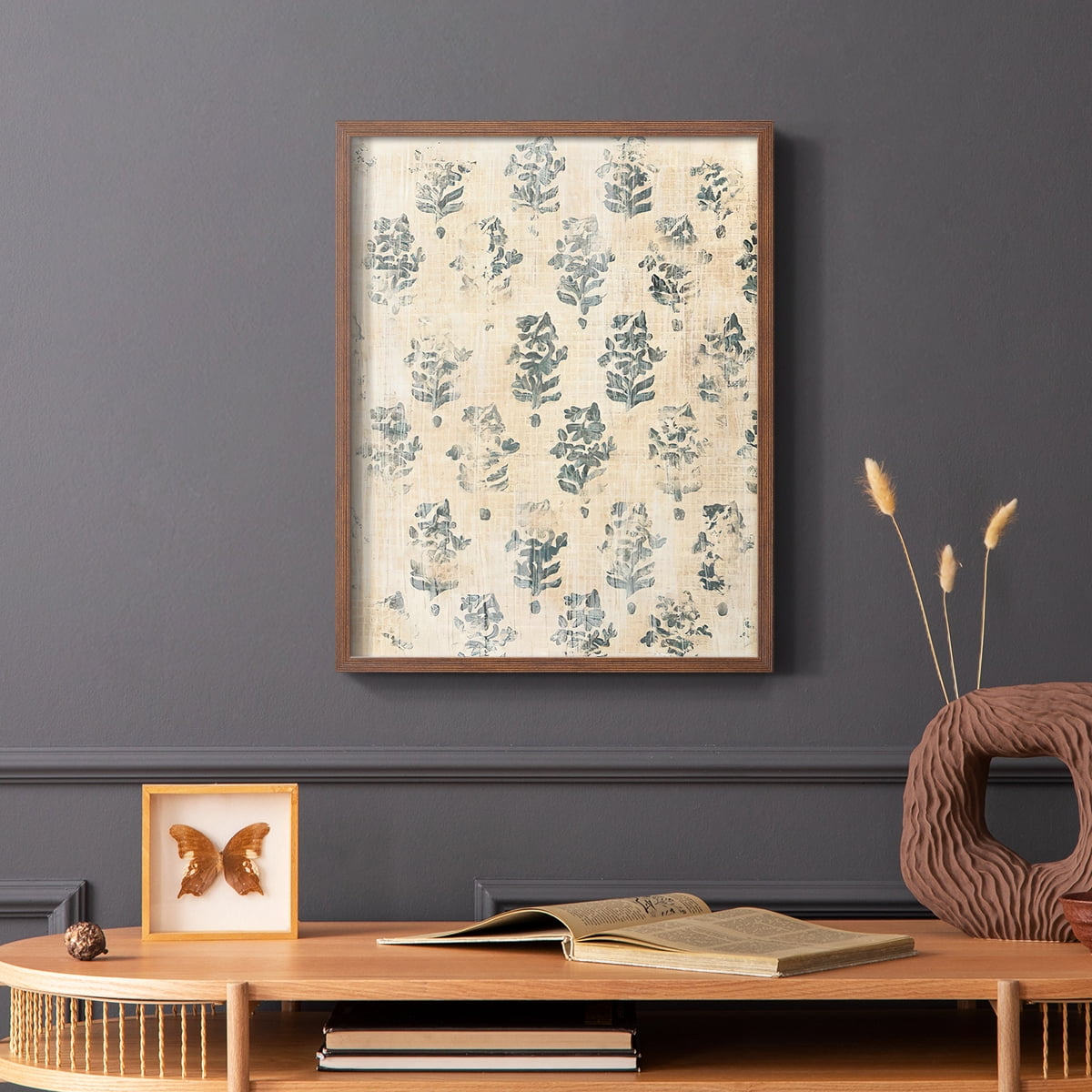 Vintage Blockprint I in Paper Solid Wood 8 x 10 Framed Print