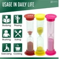 thumbnail image 4 of TeacherFav Sand Timer for Kids Set of 12 Small Colorful (Multi) Hour Glass Acrylic Covered Clock - 2 Pcs Each for 30Sec 1Min 2Min 3Min 5Min 10Min for Classroom, Home & Kids Room, 4 of 8