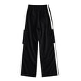 thumbnail image 6 of Sweatpants for Girls School Loose Elastic Waisted Joggers Fashion Cargo Wide Leg Pants with Drawstring Size 5-16, 6 of 6