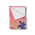 thumbnail image 2 of Hawaii Soft Flannel Fleece Throw Blanket, Exotic Sunset Image with Toucans Palm Trees Flowers, Cozy Plush for Indoor and Outdoor Use, 70" x 90", Coral Ceil Blue, by Ambesonne, 2 of 5