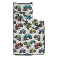 thumbnail image 2 of Monster Cartoon Truck Gray Pattern Teens Toddler Nap Mat with Pillow, Sleeping Mat Bag for Preschool Daycare 50"x20", 2 of 6