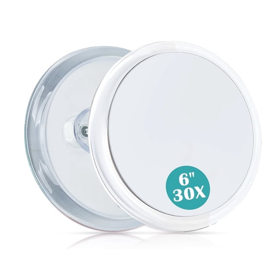 YUNZI 6" Magnifying Wall Mount Makeup Mirror with 30X Magnification, Clear