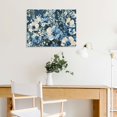 thumbnail image 5 of Fenyluxe Flowers Blue and White Wall Art Canvas Print Ready To Hang - Home Room Decorations 16x12in, 5 of 6