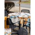 thumbnail image 4 of Outdoor Tablecloth with Umbrella Hole and Zipper, Orange Blue Fall Square Table Cloth 60x60 Inch Waterproof Tablecloth, Thanksgiving Pumpkins Harvest Botanical Vintage Picnic Table Cover for Patio, 4 of 7