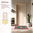thumbnail image 3 of ODIKA 6'x9' Machine Washable Non-Slip Area Rug, Sunburst Medallion with Abstract Botanical Flourishes High Traffic Rug with Pad, Pink, 490785, 3 of 8