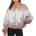 thumbnail image 1 of Sweats à Capuche Mode pour Femmes 2023, Sweatshirts Décontractés Sans Capuche, Manches Longues Imprimées, Demi-Zip, Col à Capuche, 50 % de Réduction, Costumes Halloween/noël, 1 of 4